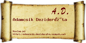 Adamcsik Dezideráta névjegykártya
